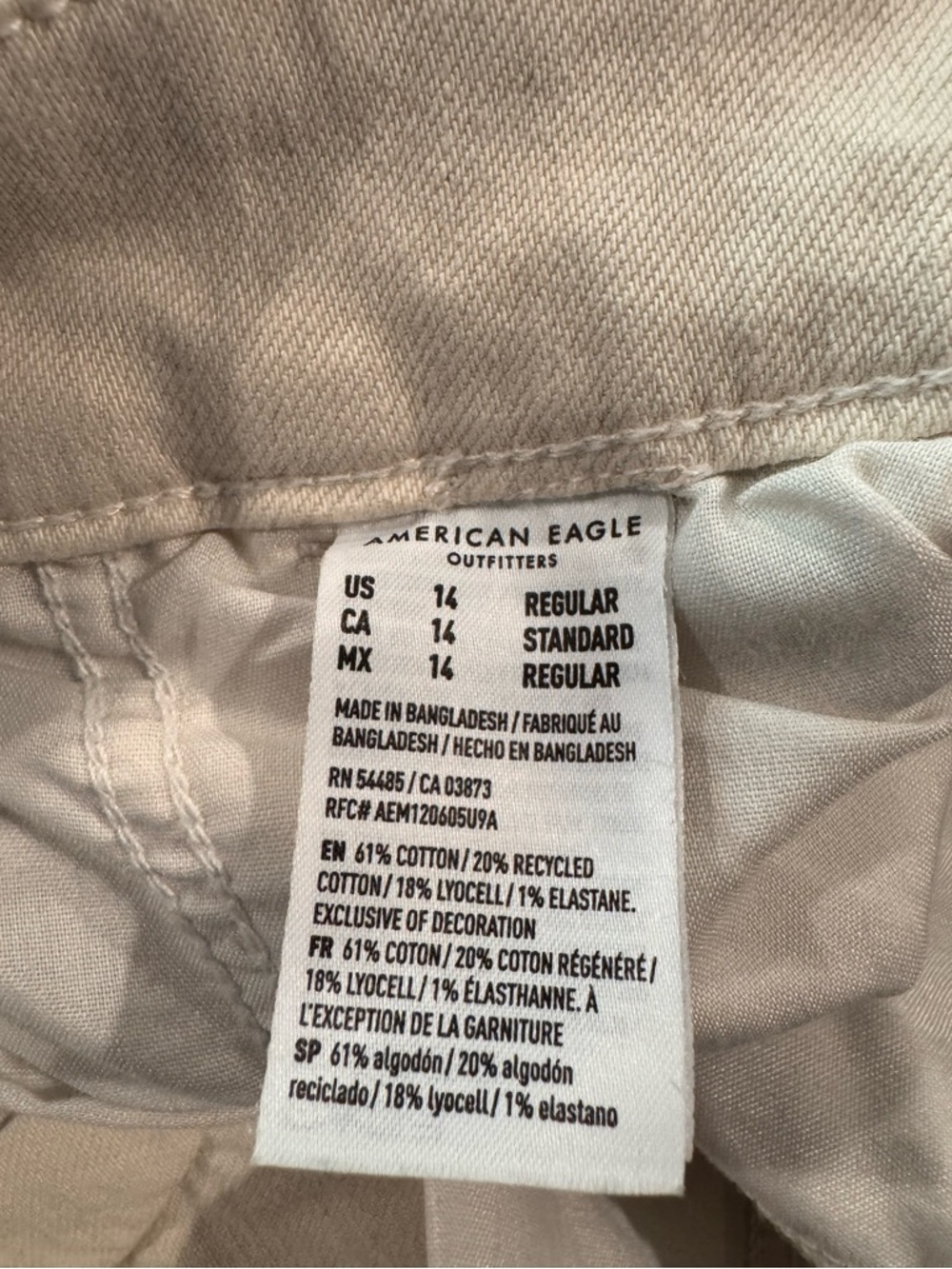 American Eagle Outfitters Wide-Leg Chinos in Off-White - Picture 5 of 5